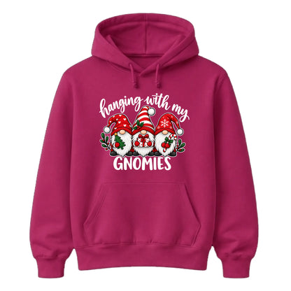 Cheerful festive hanging gnomes Christmas Unisex Hoodie