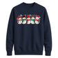 Cheerful snowmen line graphic Christmas Unisex Sweatshirt