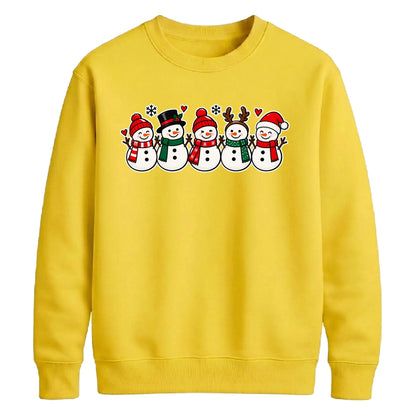 Cheerful snowmen line graphic Christmas Unisex Sweatshirt