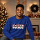 Cheerful snowmen line graphic Christmas Unisex Sweatshirt
