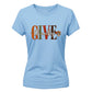 Chic autumn leaf block script Thanksgiving Ladies T-Shirt