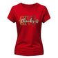 Chic autumn leaf block script Thanksgiving Ladies T-Shirt