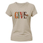 Chic autumn leaf block script Thanksgiving Ladies T-Shirt