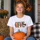 Chic autumn leaf block script Thanksgiving Ladies T-Shirt