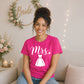 Chic Cursive Mrs Wedding Dress Graphic Bride Ladies T-Shirt