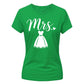 Chic Cursive Mrs Wedding Dress Graphic Bride Ladies T-Shirt