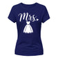 Chic Cursive Mrs Wedding Dress Graphic Bride Ladies T-Shirt