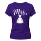 Chic Cursive Mrs Wedding Dress Graphic Bride Ladies T-Shirt