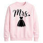 Chic Cursive Mrs Wedding Dress Graphic Bride Unisex Sweatshirt
