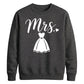 Chic Cursive Mrs Wedding Dress Graphic Bride Unisex Sweatshirt
