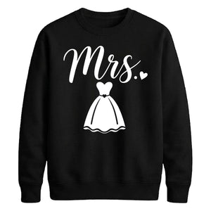 Chic Cursive Mrs Wedding Dress Graphic Bride Unisex Sweatshirt