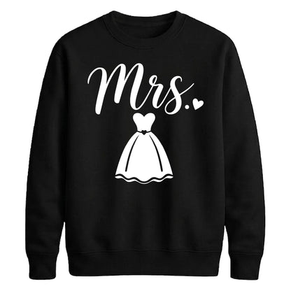 Chic Cursive Mrs Wedding Dress Graphic Bride Unisex Sweatshirt
