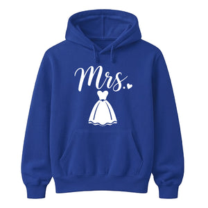 Chic Cursive Mrs Wedding Dress Print Bride Unisex Hoodie