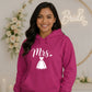 Chic Cursive Mrs Wedding Dress Print Bride Unisex Hoodie