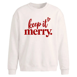 Chic keep it merry script Christmas Oversized Sweatshirt