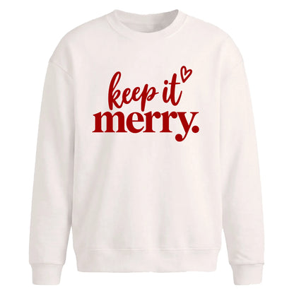 Chic keep it merry script Christmas Oversized Sweatshirt