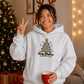 Chic Leopard Print Tree Graphic Christmas Oversized Hoodie