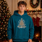 Chic Leopard Print Tree Graphic Christmas Oversized Hoodie