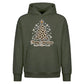 Chic Leopard Print Tree Graphic Christmas Oversized Hoodie