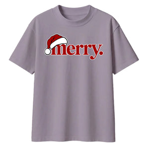 Chic minimalist merry santa hat Christmas Oversized T-Shirt