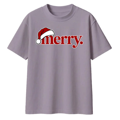 Chic minimalist merry santa hat Christmas Oversized T-Shirt