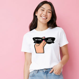 Chic Retro Sunglasses Slogan Artwork ladies fit T-Shirt