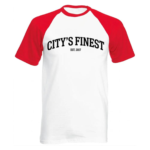 City's Finest Est 2017 Raglan Urban Fifa baseball Printed T-Shirt