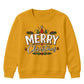 Classic Merry Christmas Holly Art Christmas Kids Sweatshirt
