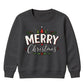 Classic Merry Christmas Holly Art Christmas Kids Sweatshirt