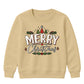 Classic Merry Christmas Holly Art Christmas Kids Sweatshirt