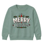 Classic Merry Christmas Holly Art Christmas Kids Sweatshirt