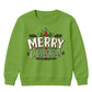 Classic Merry Christmas Holly Art Christmas Kids Sweatshirt