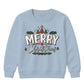 Classic Merry Christmas Holly Art Christmas Kids Sweatshirt