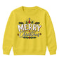 Classic Merry Christmas Holly Art Christmas Kids Sweatshirt