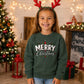 Classic Merry Christmas Holly Art Christmas Kids Sweatshirt