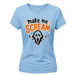 Classic scary horror movie ghost Halloween Ladies t-shirt