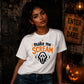 Classic scary horror movie ghost Halloween Ladies t-shirt