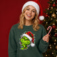 Clever smirking holiday face Christmas Unisex Sweatshirt