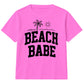 Cool Beach Babe Palm Tree Summer Slogan Kids T-Shirt