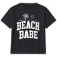 Cool Beach Babe Palm Tree Summer Slogan Kids T-Shirt