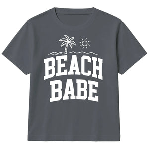 Cool Beach Babe Palm Tree Summer Slogan Kids T-Shirt