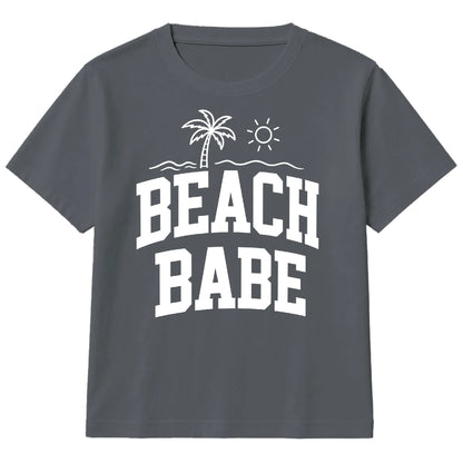 Cool Beach Babe Palm Tree Summer Slogan Kids T-Shirt