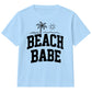 Cool Beach Babe Palm Tree Summer Slogan Kids T-Shirt