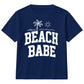 Cool Beach Babe Palm Tree Summer Slogan Kids T-Shirt