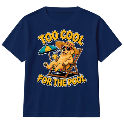 Cool Dog Lounging Too Cool For The Pool Summer Kids T-Shirt
