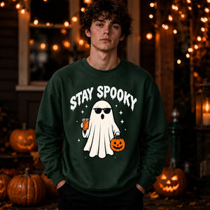 Cool ghost sunglasses drink Halloween Unisex Sweatshirt