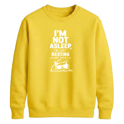 Cool lazy cat resting eyes Funny Memes Unisex Sweatshirt