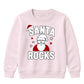 Cool Santa Rocks Shades Graphic Christmas Kids Sweatshirt