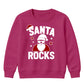 Cool Santa Rocks Shades Graphic Christmas Kids Sweatshirt
