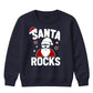 Cool Santa Rocks Shades Graphic Christmas Kids Sweatshirt